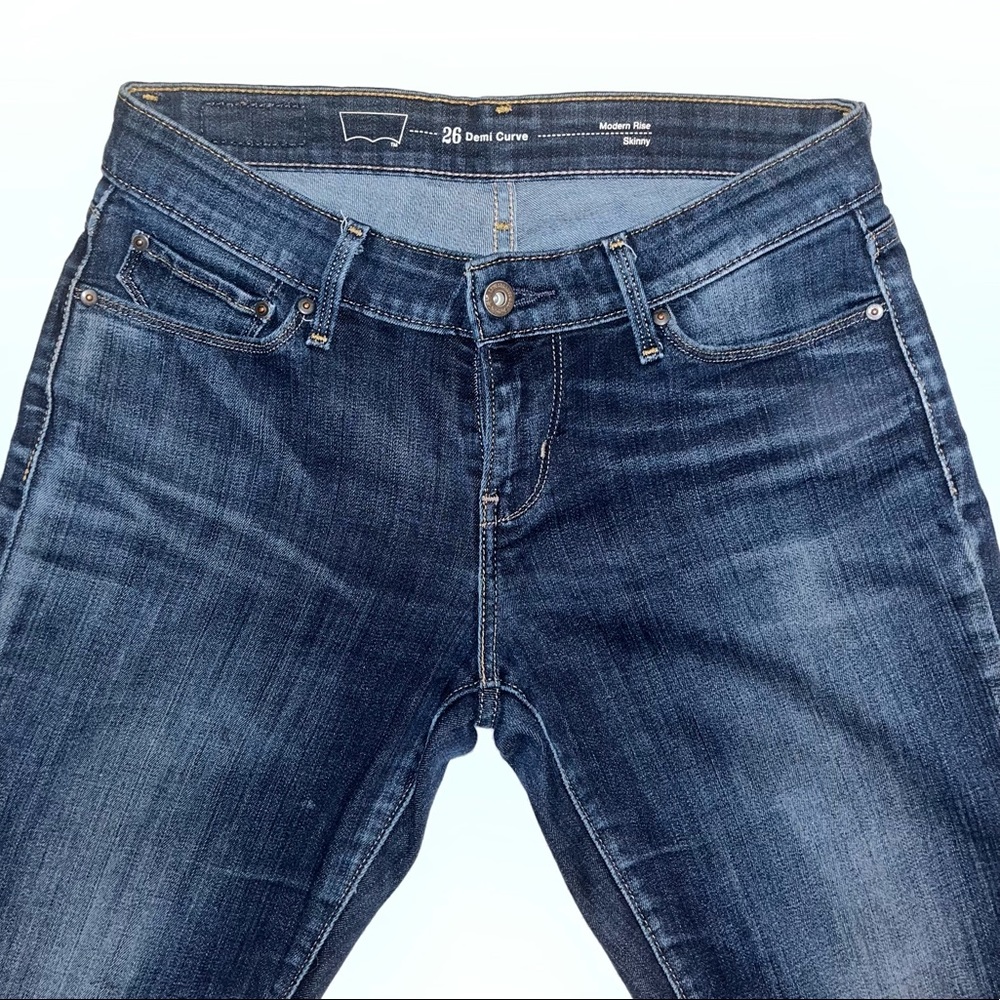 Levi's Demi Curve Women's Size 26 Modern Rise Skinny Blue Jeans - Picture 2 of 9